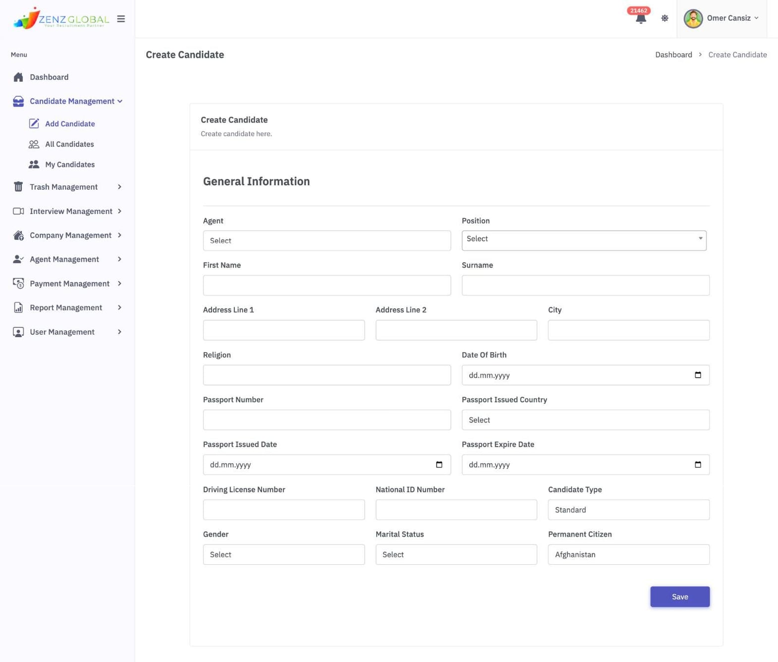 Jobs4U — recruitment platform for ZENZ Global — 2