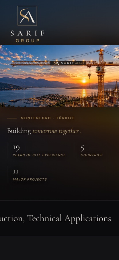 Sarif Group — construction company website — 1
