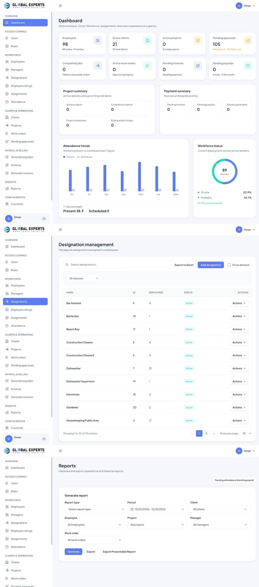 Global Experts CRM — website